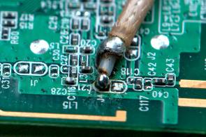 Detail of coax connection