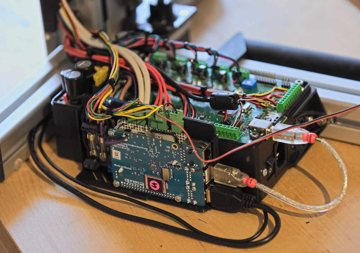 Felix 3D Printer RAMPS board with Odroid C1 Backpack