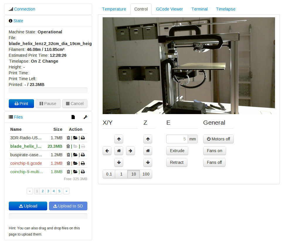 Octoprint Webinterface