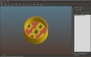 Slic3r Screenshot - Slicing a part of the ADSB-1090 Antenna Combo model (Sliced Print View)